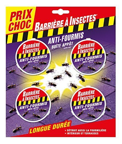 BARRIERE A INSECTES® Anti-FourmisAppât4boîtes Anti-Fourmis Boîte Appât "Prix Choc" - Blister de 4 Boîtes, Rouge, 22 x 1.9 x 26 cm