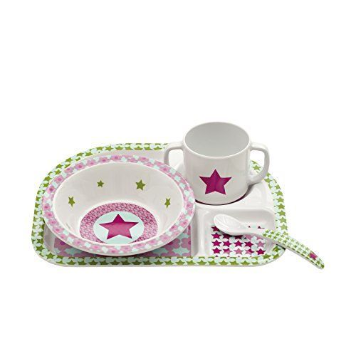 Lässig - Lässig Starlight Magenta Coffret Repas En Mélamine/Silicone Rouge