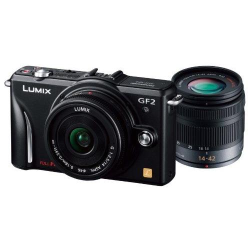 Panasonic Appareil Photo Numérique Mono-Objectif Kit Gf2 Double Lentille (Lentille 14Mm / F2.5 Pancake, 14-42Mm / F3.5-5.6 Objectif Zoom Standard Inclus) Film Complet En Haute Définition Slr Esprit Noir Dmc-Gf2 Wk