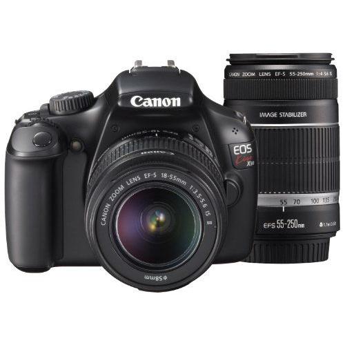 Canon Baiser Mono-Objectif Reflex Eos Numã©Rique X50 Kit Double Zoom Ef-S18-55Mm / Ef-S55-250Mm Inclus Noir Kissx50Bk-Wkit