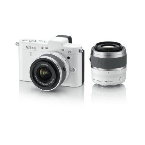 Nikon Appareil Photo Mirrorless Mono-Objectif Nikon 1 (Nikonwan) V1 (Buiwan) Kit Double Zoom Blanche N1 V1Wz Wh