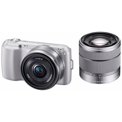 Camã©Ra Mono-Objectif Numã©Rique Sony Sony ? Kit De Double Lentille Nex-C3 Argent Nex-C3D / S