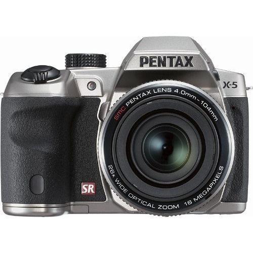 Pentax X-5 Silver Classic 16 Millions De Pixels Ultra-Grand-Angle - Super-Tã©Lã©Objectif Zoom Aa Spã©Cification De La Batterie à Double Stabilisation D'Image à Haute Vitesse En Mode Rafale X-5 Classic Silver 12775