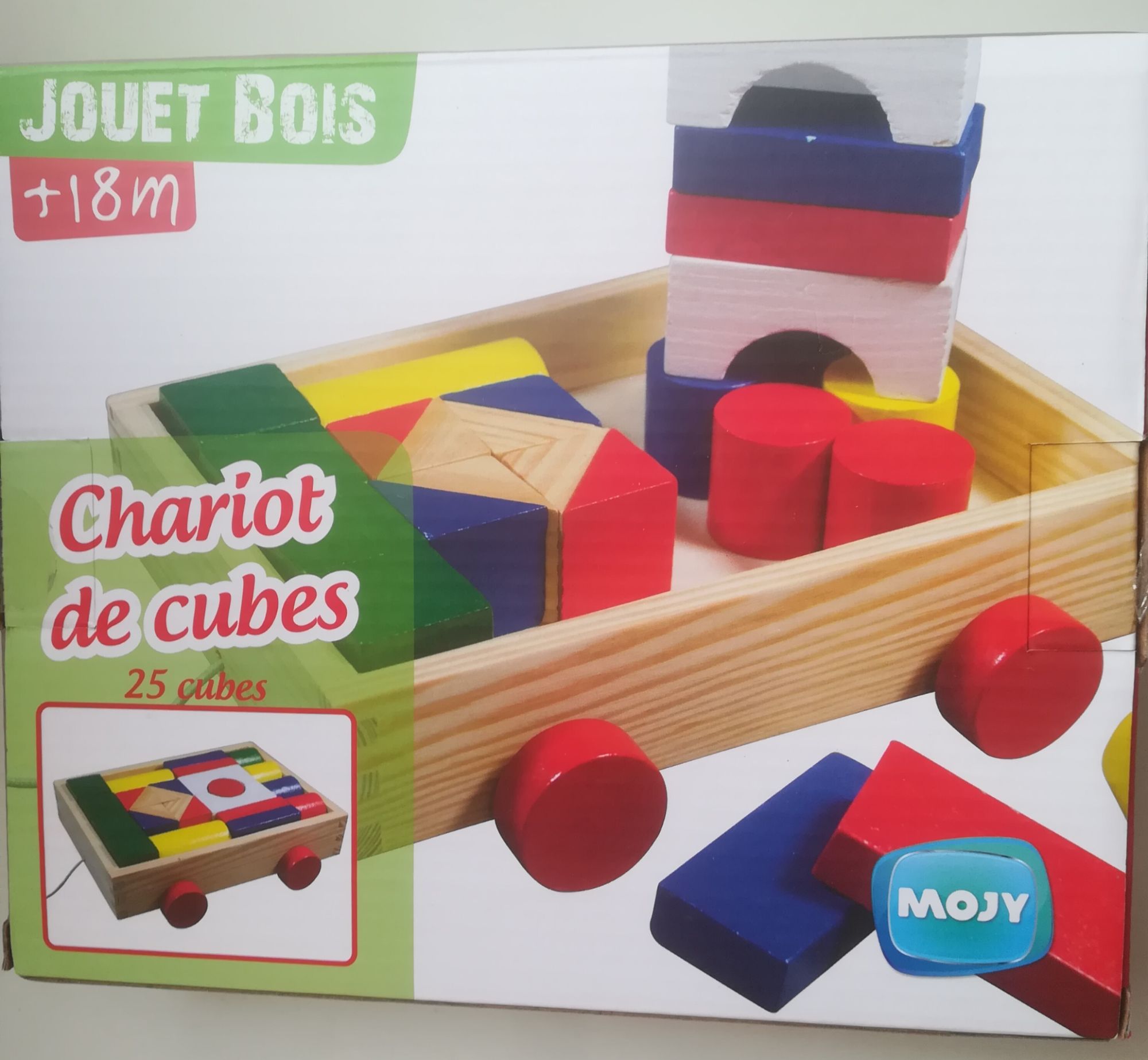 chariot cube bois