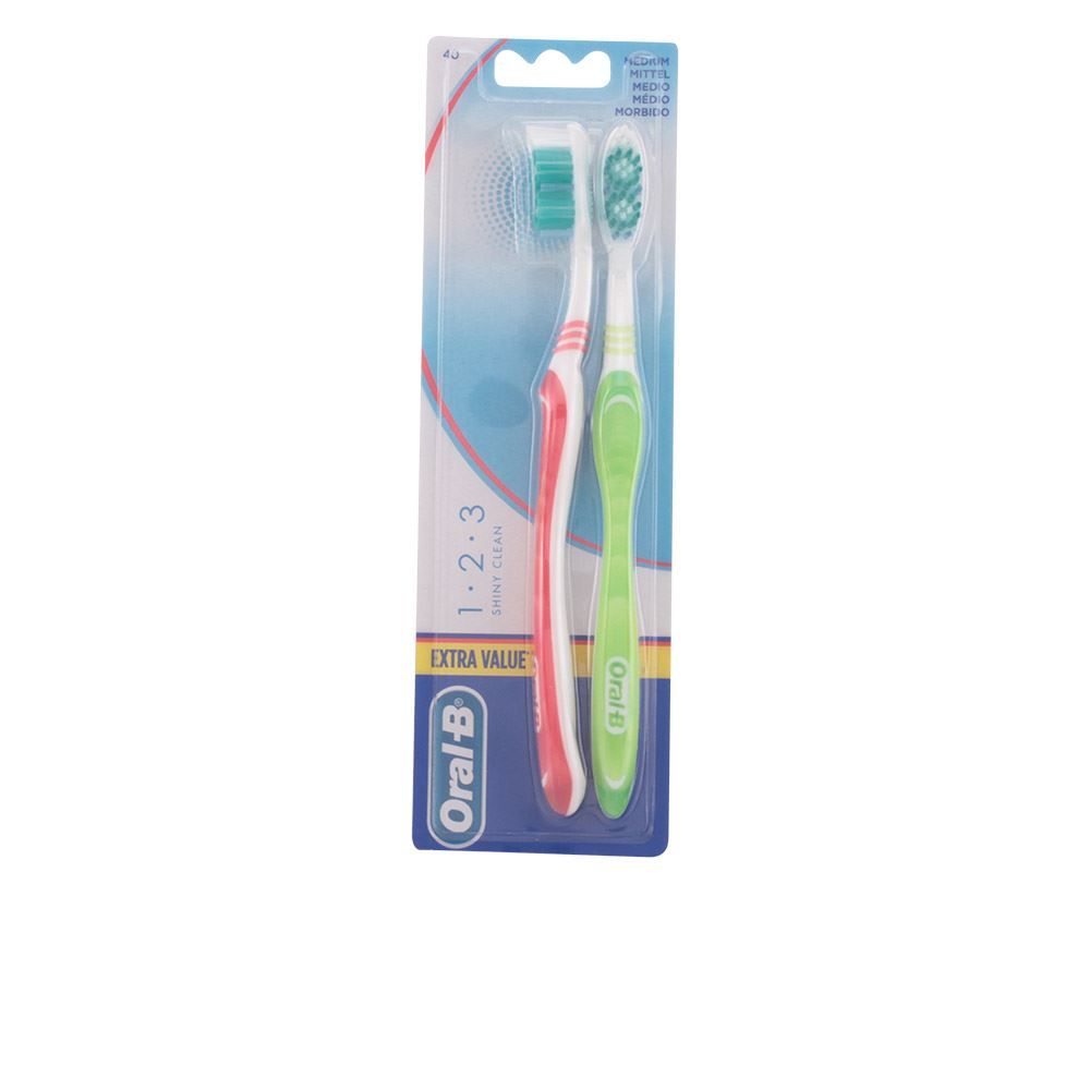 Oral B Shiny Clean Cepillo Dental Medio 2 Pieces Unisex