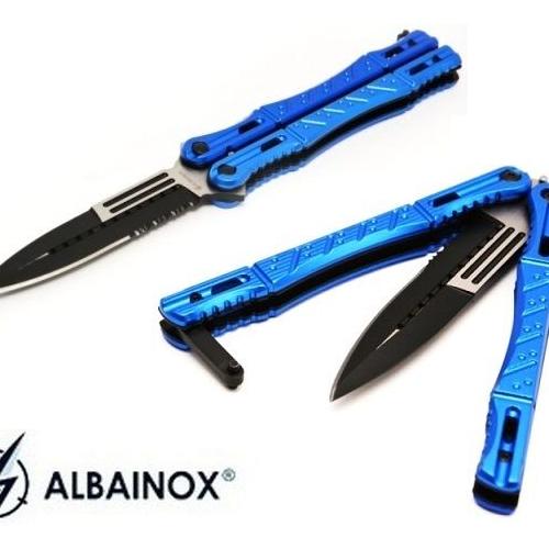 Couteau Papillon Night Fighter - Balisong Bleu