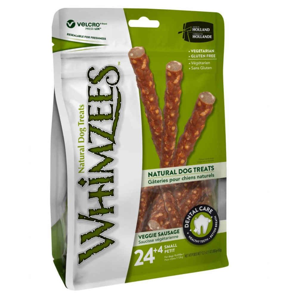 Comparer les prix de WHIMZEES Snacks soin dentaire Veggie Sausage S (28 pièces)
