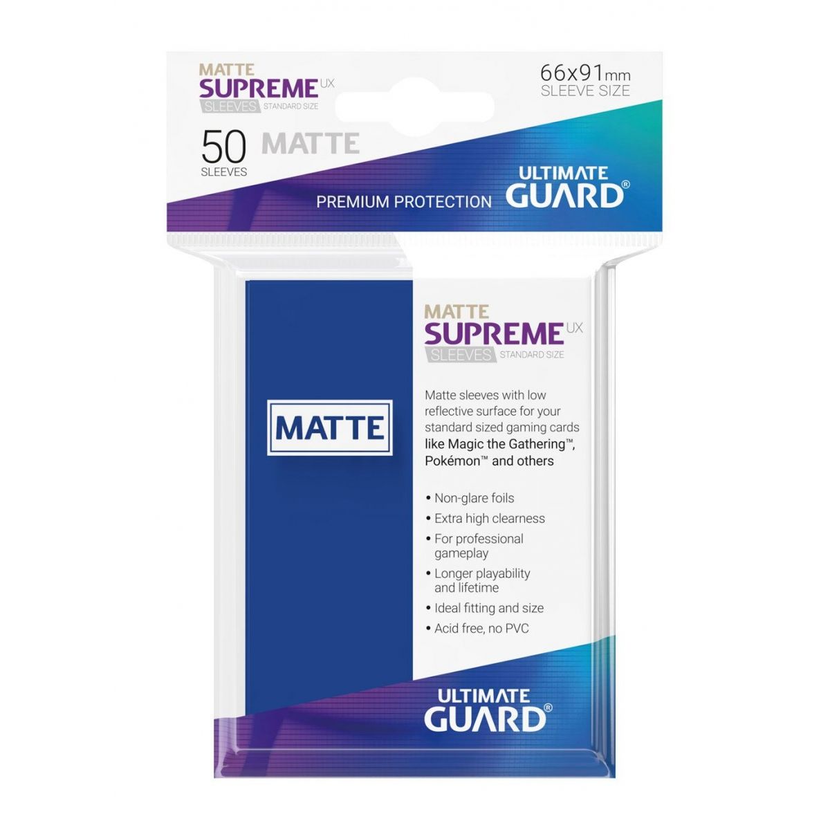 Ultimate Guard - Sleeves Standard X50 - Supreme Ux - Bleu Matte