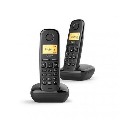 Téléphone Fixe Sans Fil Gigaset A170 Duo Black, Agenda 50 Numéros - 10 Tons