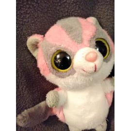 Doudou Peluche Lemurien Raton Laveur Chat Rose Blanc Gris Ty Rakuten