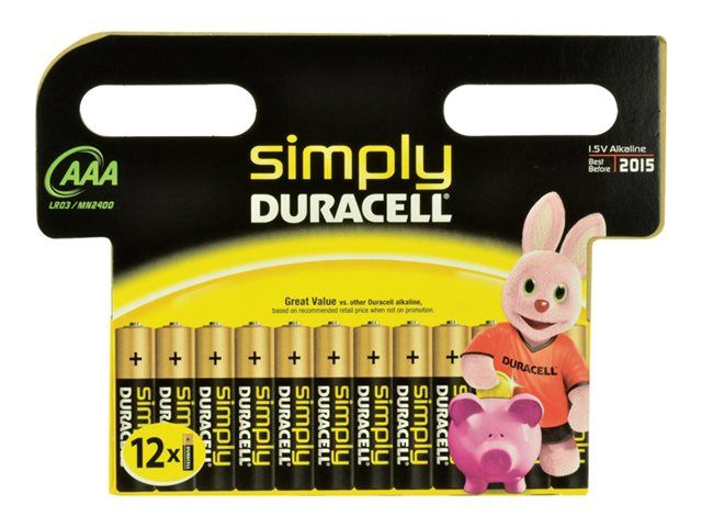 Duracell MN2400B12S Pack de 12 Piles AAA - vue 2