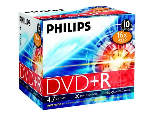 Philips DR4S6J10C 10 x DVD+R 4.7 Go 120 minutes 16x boîtier CD