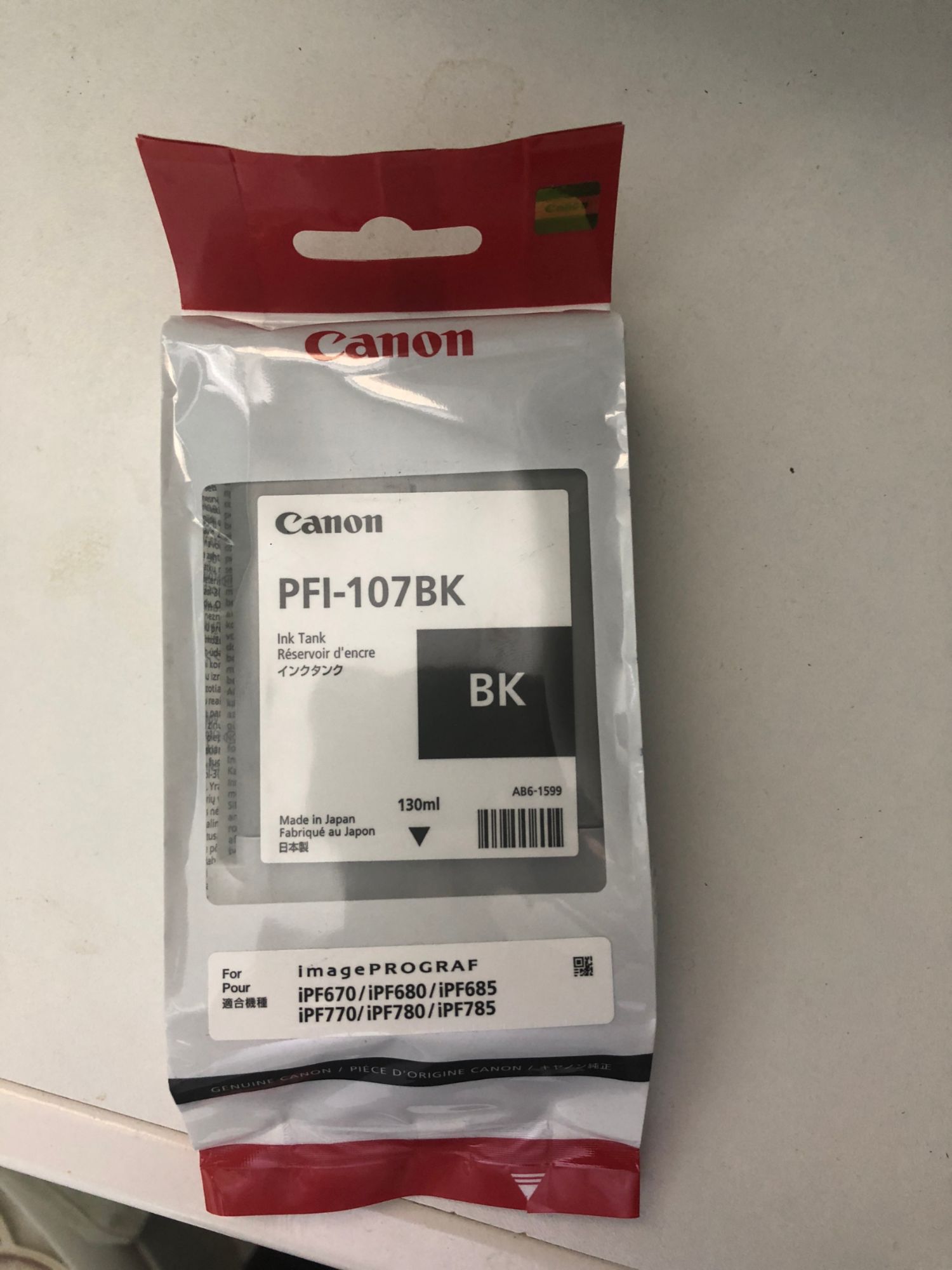 Canon PFI 107BK - vue 3
