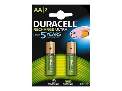 Duracell Recharge Ultra AA 2500 mAh Piles Rechargeable x2 - vue 2