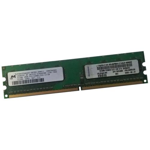 512Mo Ram Micron Mt8Htf6464Ay-667B3 Ddr2 Pc2-5300U 667Mhz 240-Pin 1Rx8 1.8V Cl5