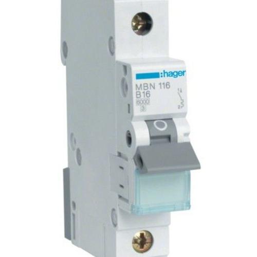 Disjoncteur Hager Mbn116 1 Pã´Le 16 A
