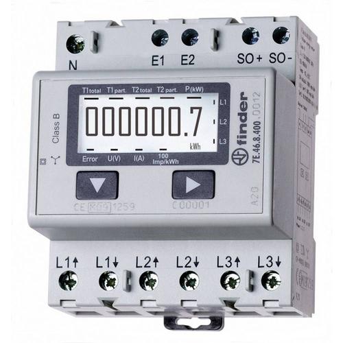 Compteur D'Énergie Triphasé Numérique Finder 7E.46.8.400.0012 65 A Conformité Mid: Oui
