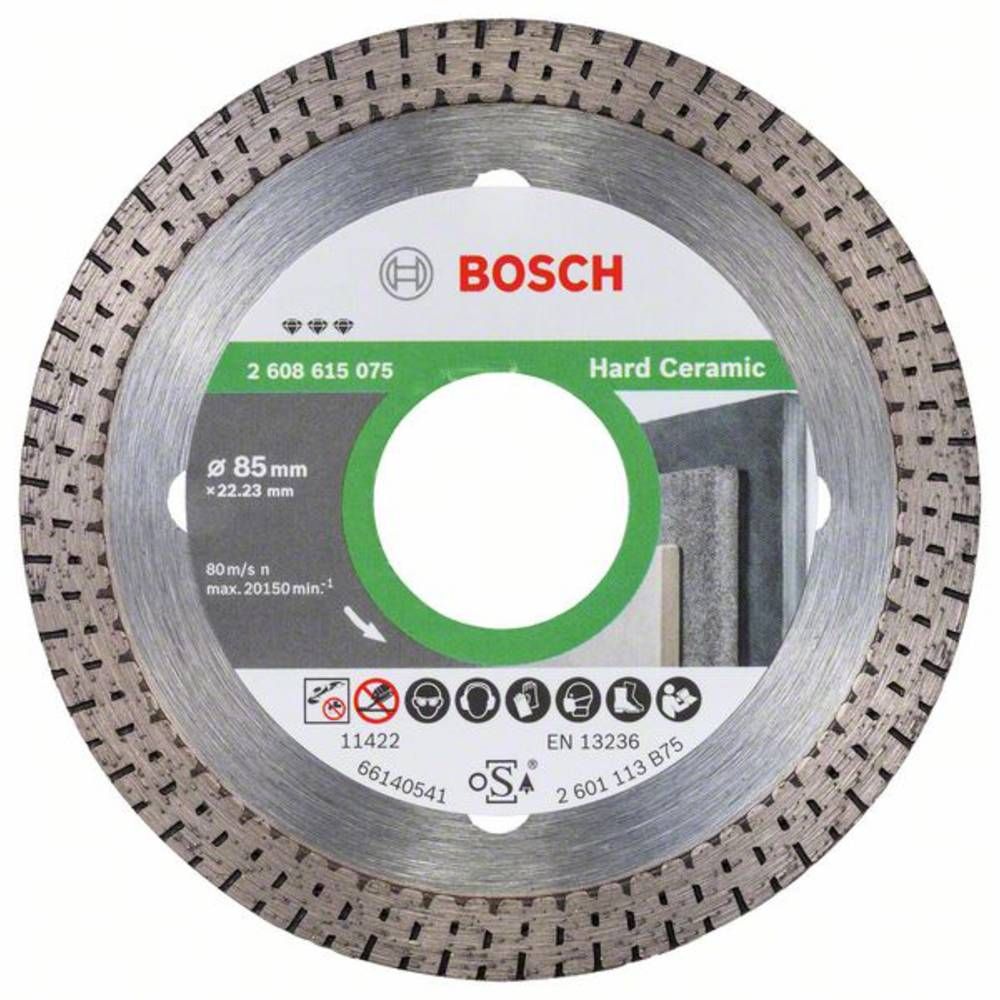 Disque à tronçonner diamanté Best for Hard Ceramic, 85 x 22,23 x 1,4 x 7 mm Bosch Accessories 2608615075 Diamètre 85 mm