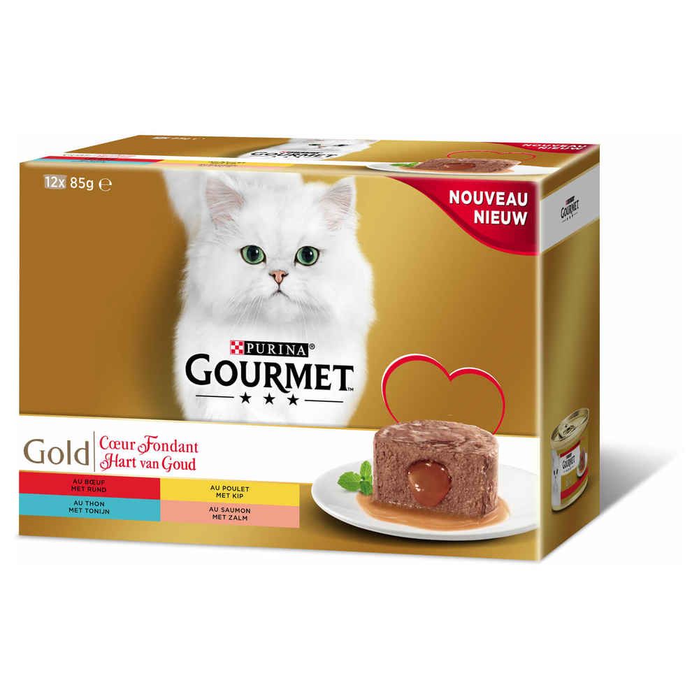 Meilleurs prix pour Boîte Gold C¿Ur Fondant Pour Chat - Gourmet - 12x85g