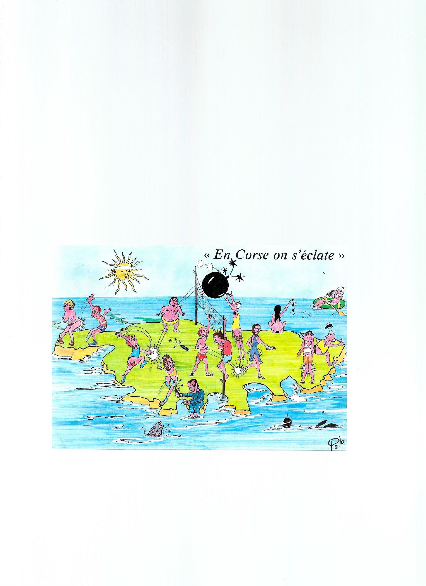 Carte Postale Humour En Corse On S Eclate Dessin Polo Rakuten