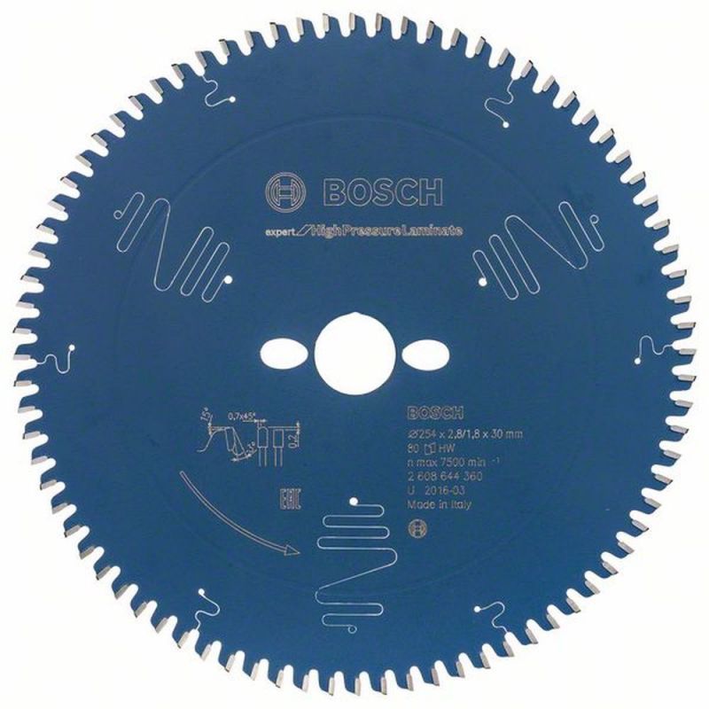 Bosch Expert for High Pressure Laminate Lame de scie circulaire 254 x 30 x 2 8 mm 80 dents 2608644360 - vue 2