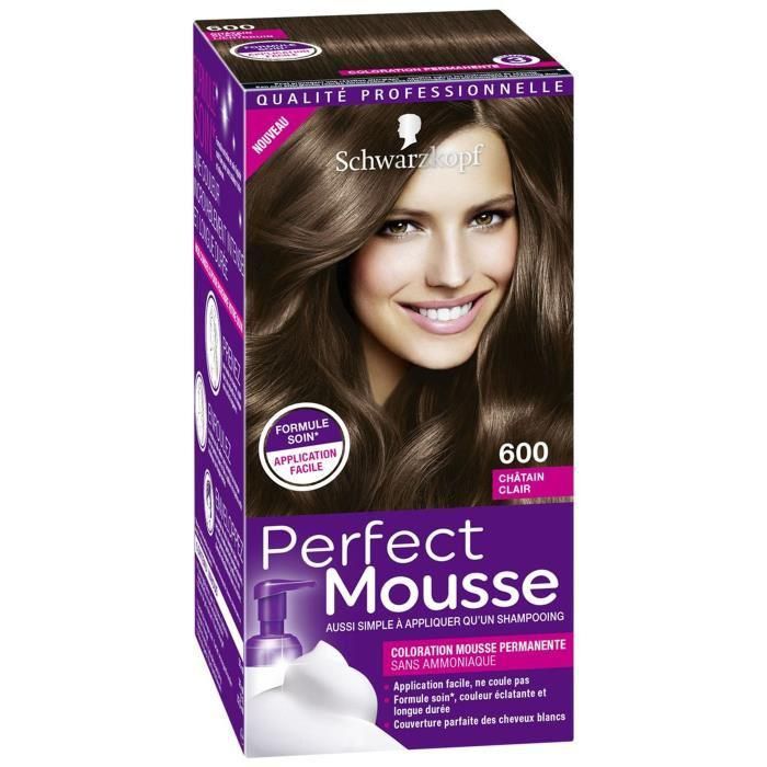 Coloration Permanente 600 Châtain Sans Amoniaque Perfect Mousse Schwarzkopf La Boite De Coloration