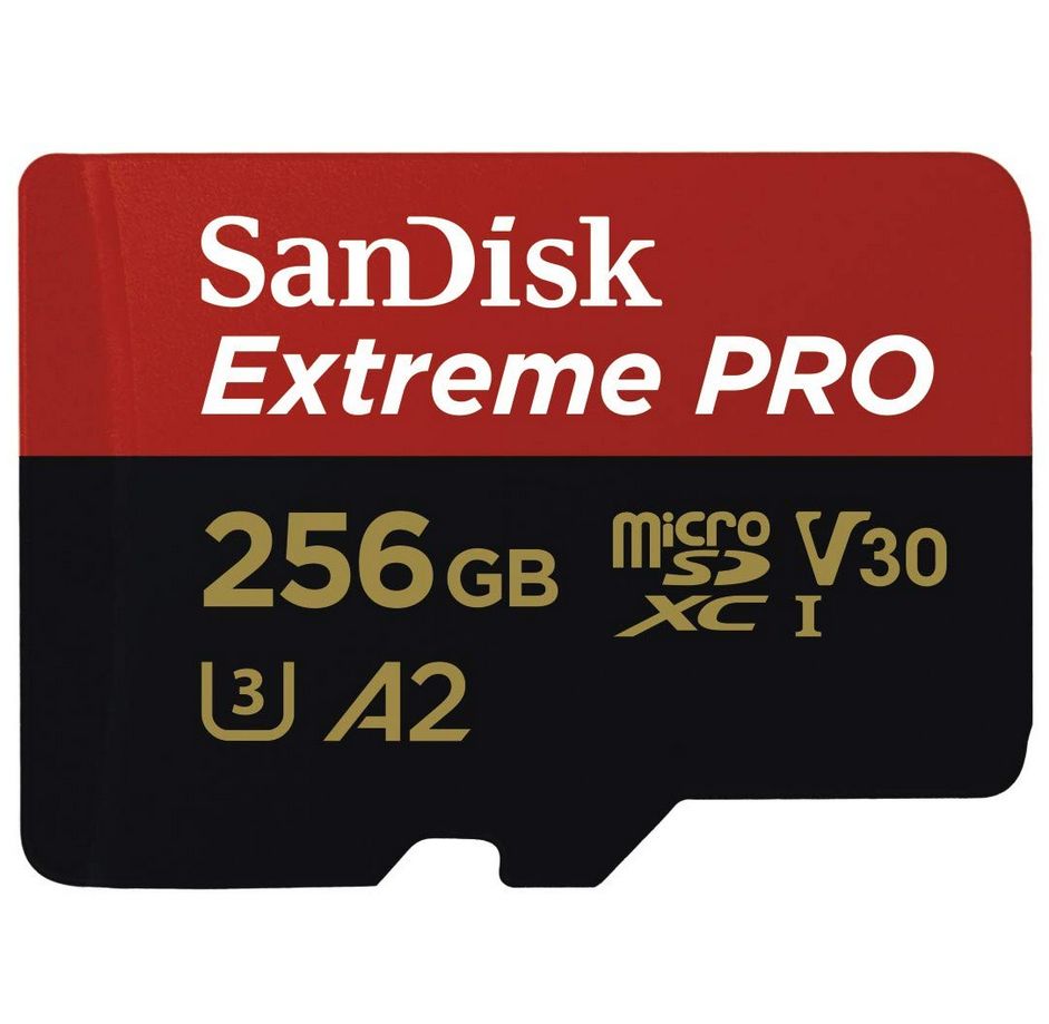 Carte Mémoire microSDXC SanDisk Extreme PRO + Adaptateur SD avec Performances Applicatives A2 jusqu'à 170 Mo/ Classe 10 U3