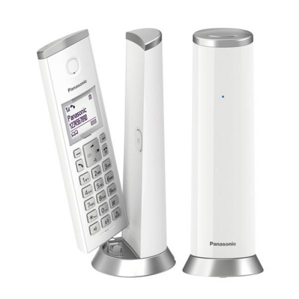 Panasonic KX-TGK212SP Téléphone DECT Identification de l'appelant Argent, Blanc