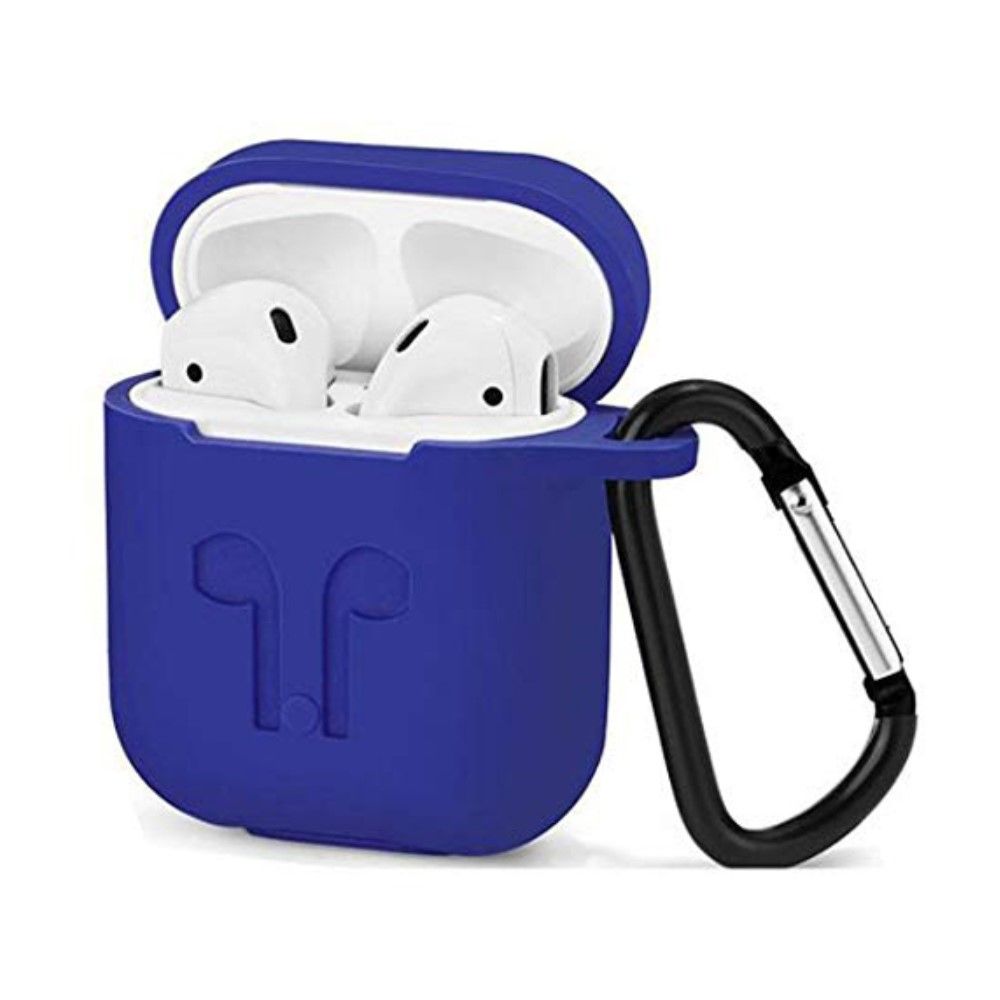 Etui souple en gel TPU pour boitier Apple Airpods coloris bleu