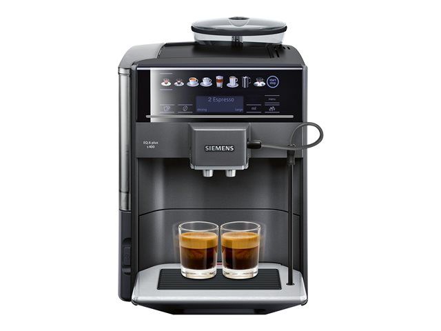 Siemens EQ.6 plus s400 TE654319RW - Machine à café automatique avec buse vapeur Cappuccino - 15 bar - effet métallique noir saphir