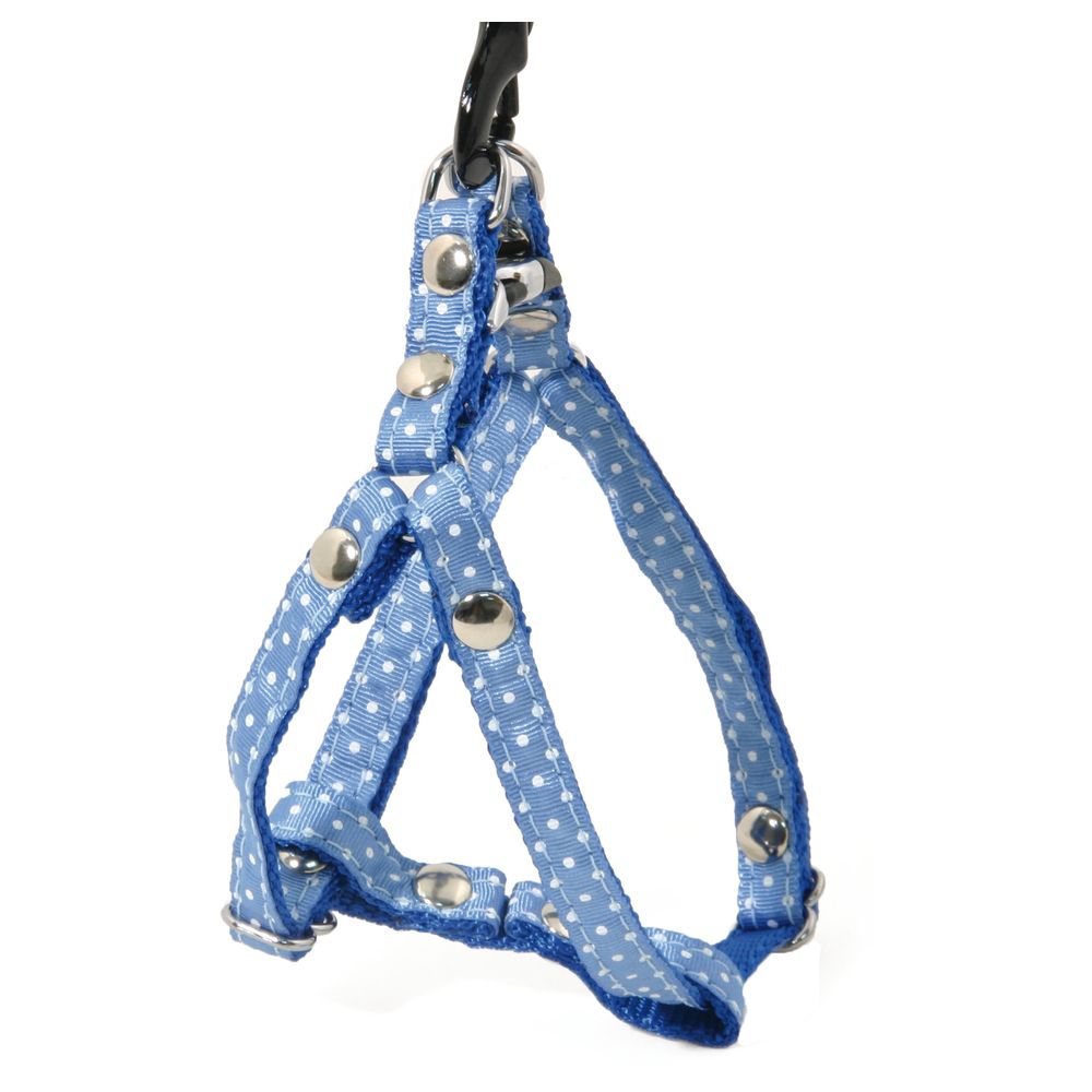 Comparer les prix de Harnais Galon Motif Pois Sur Sangle Nylon Tour De Cou 17-27 Cm Bleu