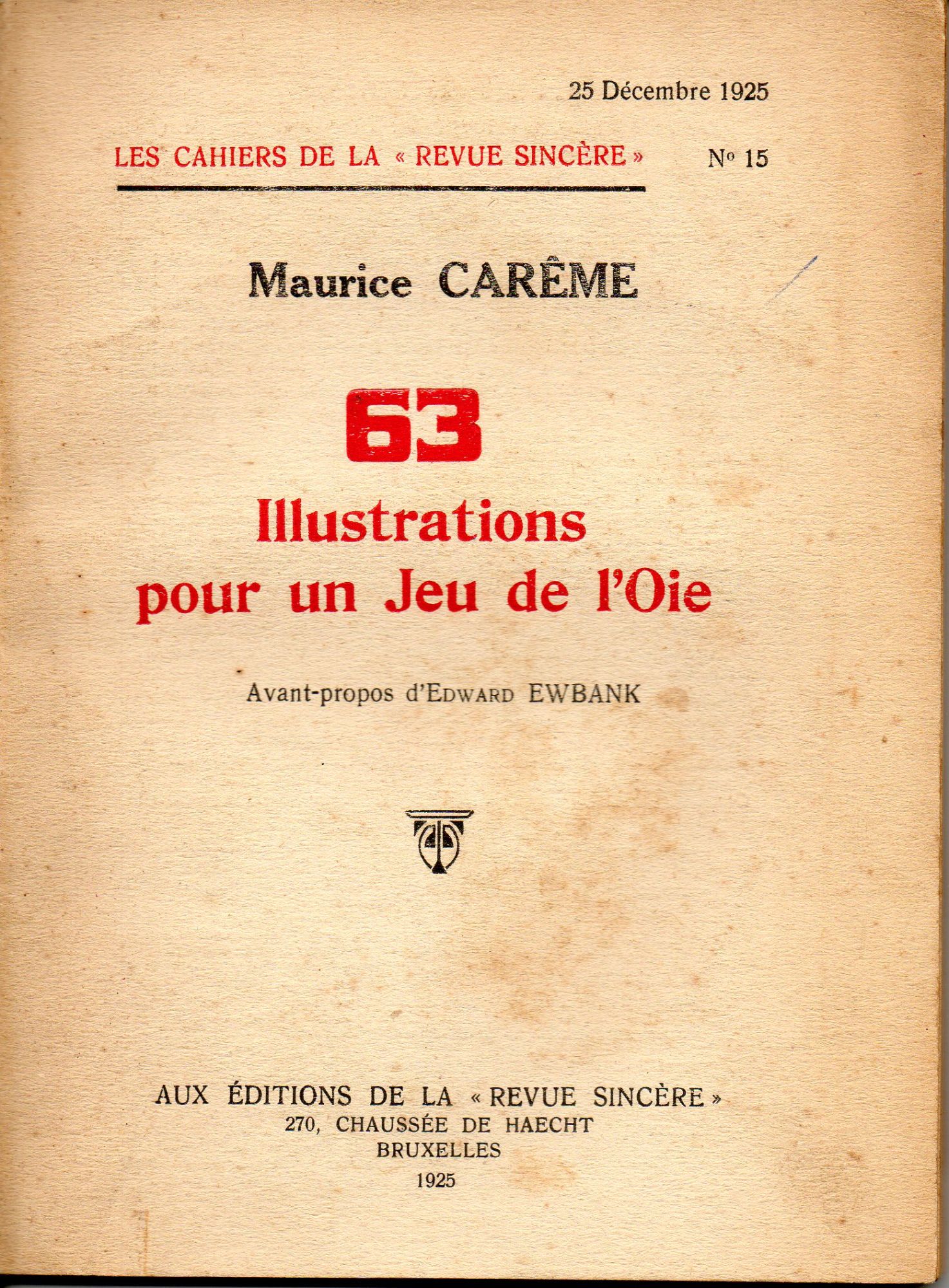 63 Illustrations Pour Un Jeu De L Oie De Maurice Careme Avant Propos D Edward Ewbank Rakuten