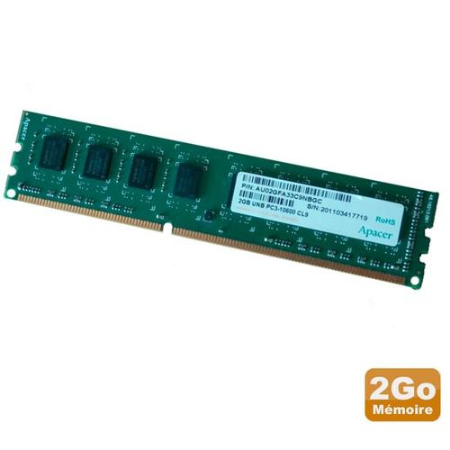 2Go Ram Pc Bureau Apacer Au02Gfa33C9Nbgc Ddr3 Pc3-10600U 2Rx8 1333Mhz 1.5V Cl9