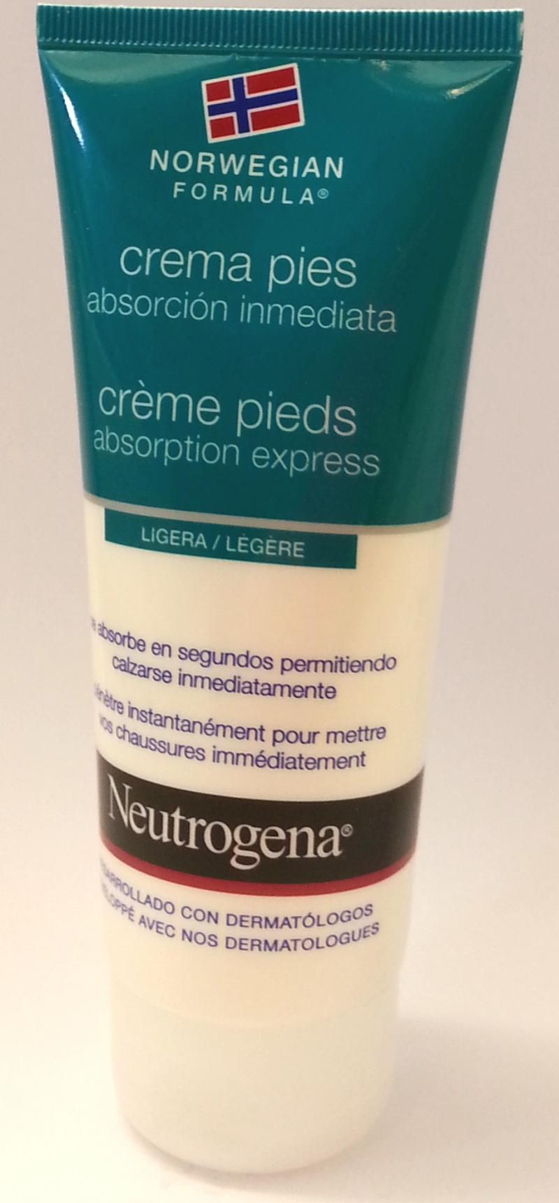 Crème Pieds Absorbtion Express Légère Neutrogena Le Tube De 100ml