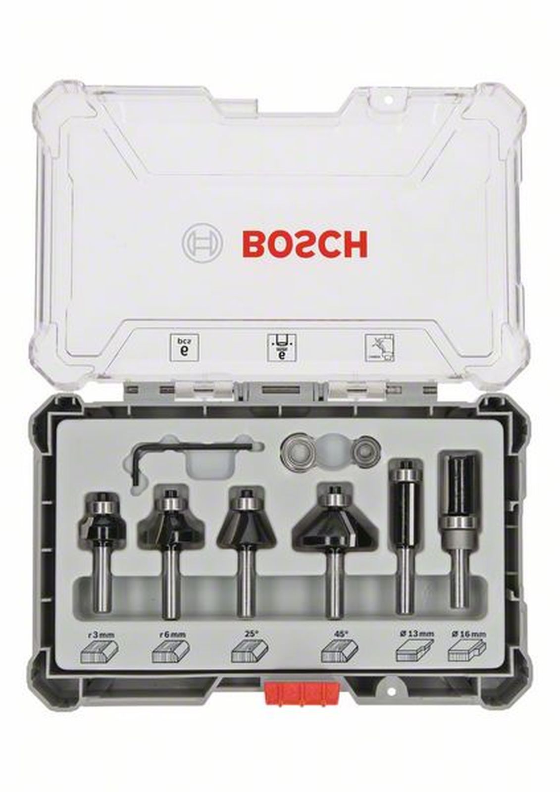 BOSCH Set Fraises bordures tige 6 mm 6 pièces - vue 2