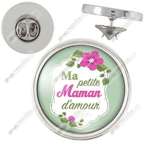 Pin S Ma Petite Maman D Amour Fleurs Violettes Fond Vert Idee Cadeau Fetes Des Meres Anniversaire Pins Bouton Epinglette Rakuten