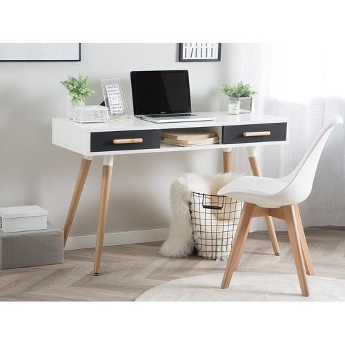 Table De Bureau Moderne Avec 2 Tiroirs Integres Rakuten