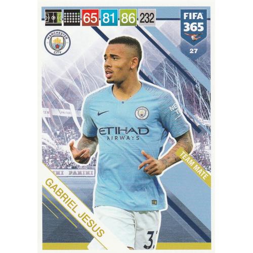 N 27 Carte Adrenalyn Xl Panini Foot Fifa 365 19 Gabriel Jesus Manchester City Rakuten