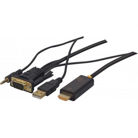 Cordon / convertisseur vga + audio vers hdmi - 2M