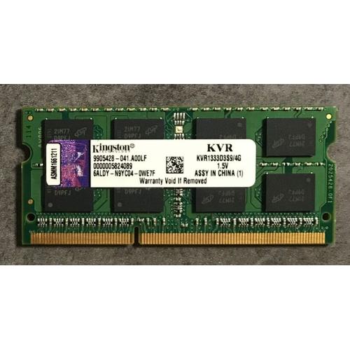 Kingston Valueram - Ddr3 - Module - 4 Go - So Dimm 204 Broches - 1333 Mhz / Pc3-10600 - Cl9 - 1.5 V - Mémoire Sans Tampon - Non Ecc