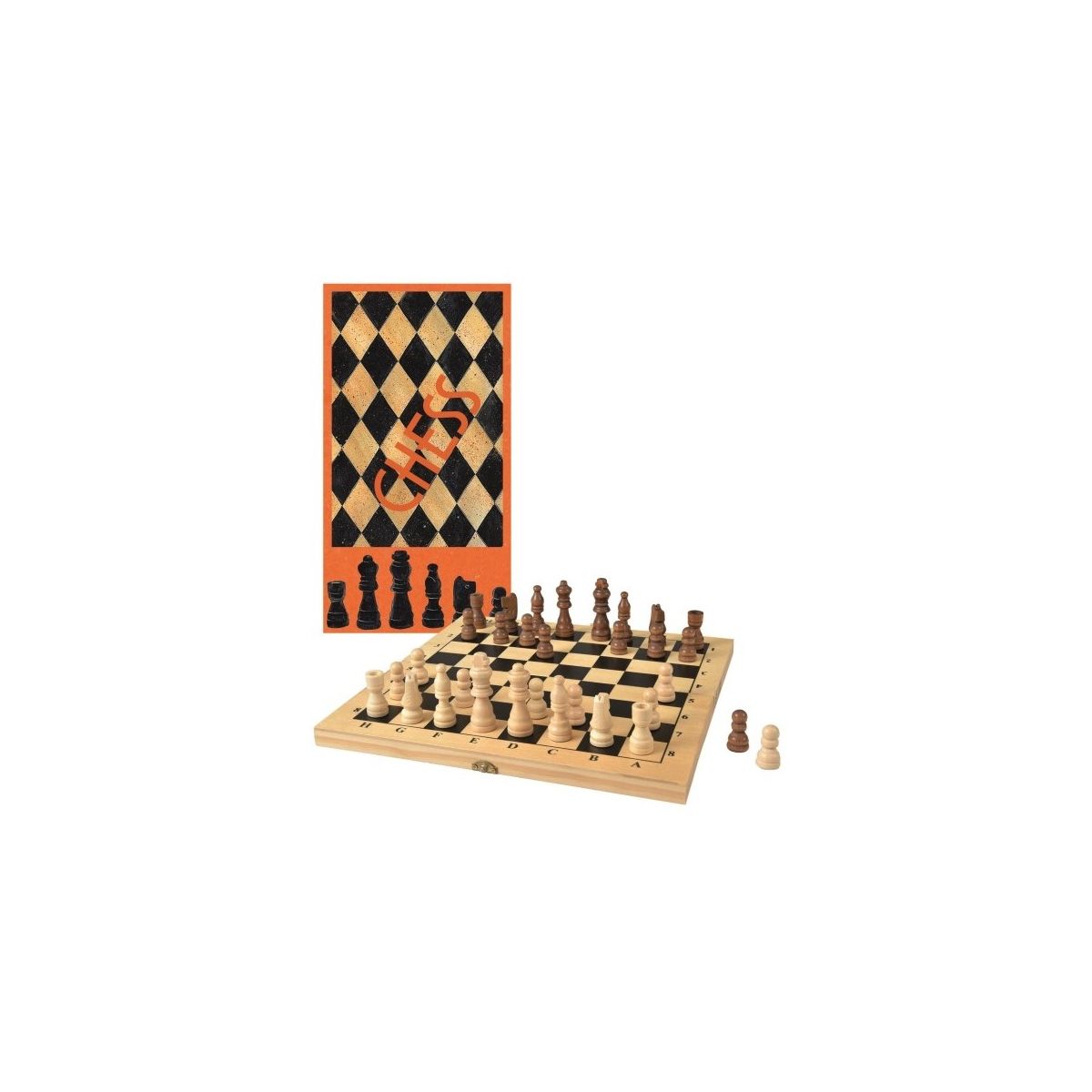 Jeu d'Échecs en Bois avec Plateau Pliable Parfait pour Toute la Famille Neuf