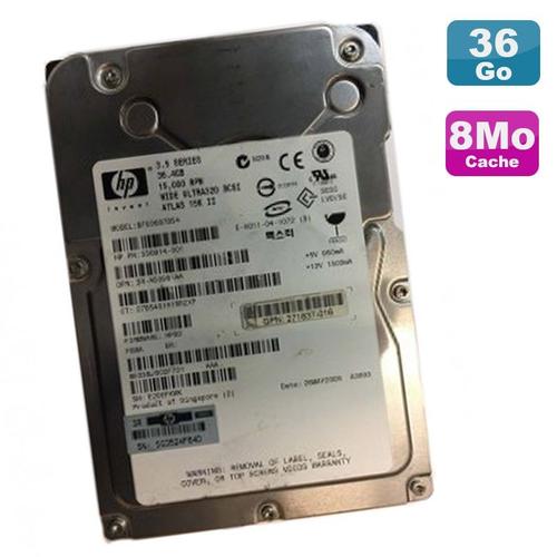 Disque Dur Interne Hp Disque Dur 36.4Go Ultra320 Scsi 3.5 Hp Wide Bf03687B54 356914-001 80Pin 15000Rpm