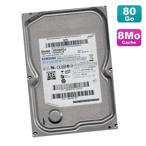 Disque Dur Interne Samsung Disque Dur 80Go Sata 3,5" Samsung Storm1 Hd082Gj/B Reva Je100-19 7200Rpm 8Mo
