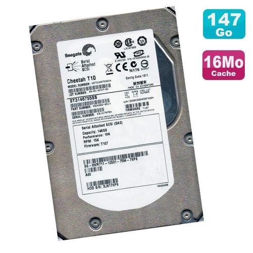 Disque Dur Interne Seagate Disque Dur 146 Go Scsi 3.5" Seagate Cheetah T10 St3146755Ss Sas 15000Rpm 16 Mo