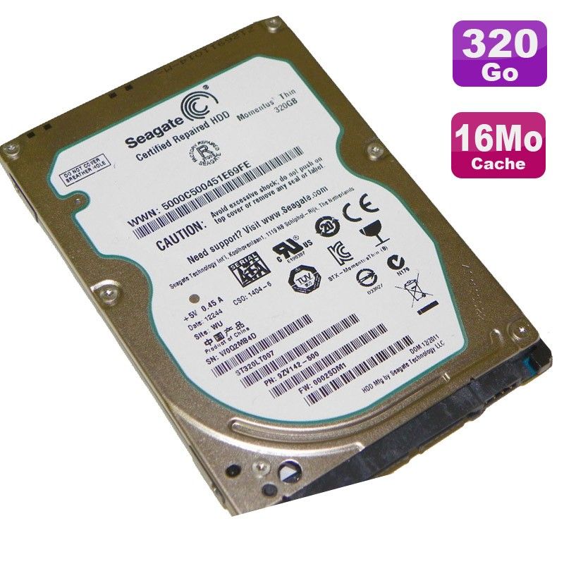 Disque Dur 320Go SATA 2.5 Seagate Momentus Thin ST320LT007 9ZV142 Pc Portable
