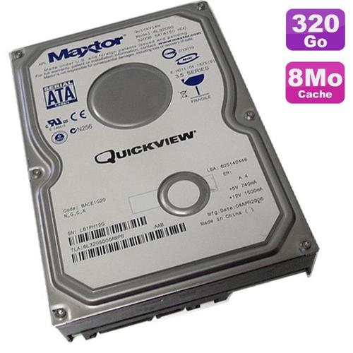 Disque Dur 320Go Sata Ii 3.5" Maxtor Diamondmax 10 6L320S0 7200Rpm 8Mo
