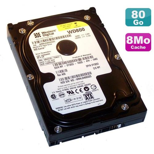 Disque Dur 80Go Sata 3.5" Western Digital Wd800Jd-75Hka1 0Y3053 Y3053 Caviar Se