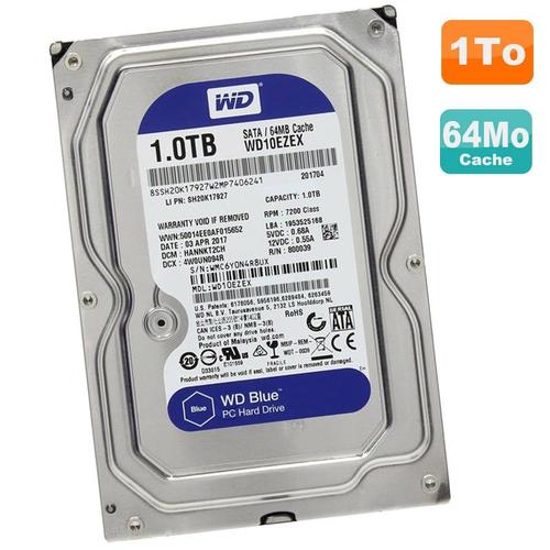 Disque Dur 1To Western Digital Blue Sata Iii 3.5' Wd10Ezex-00Wn4A0 7200Rpm 64Mo