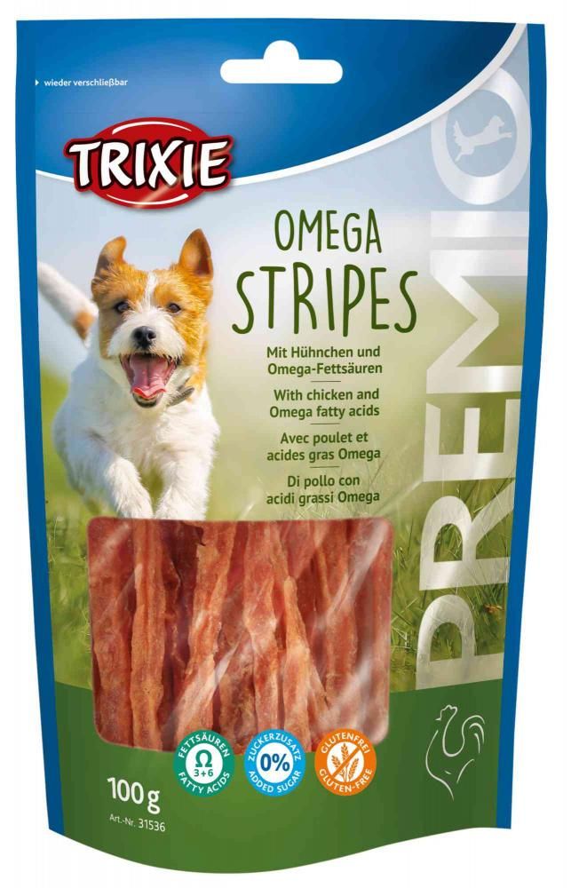 Comparer les prix de Premio Omega Stripes, Poulet - 100 G - Lot De 10