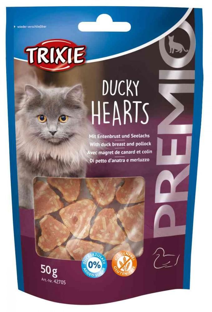 Meilleurs prix pour Premio Hearts, Canard/Colin - 50 G - Lot De 5